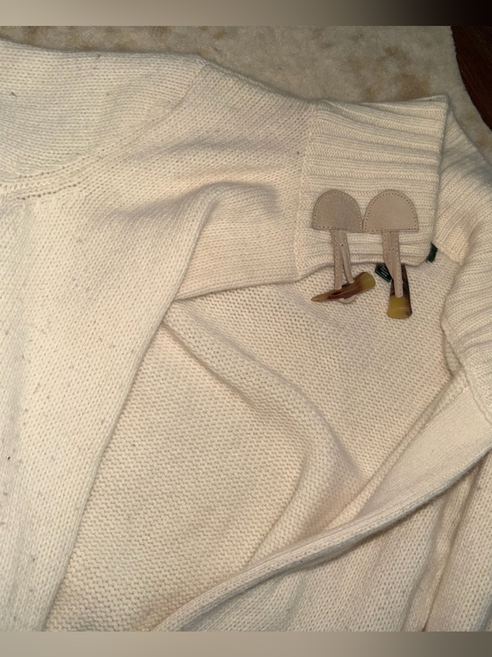 Rare vtg Ralph Lauren wool angora toggle long wrap cardigan knit sweater fall - Picture 4 of 8